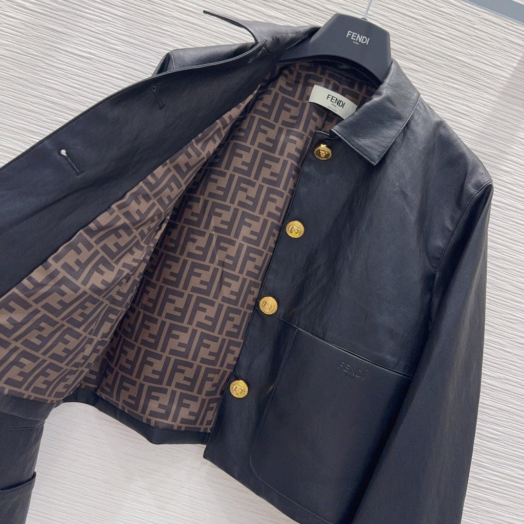 New Fashion Women's FF Leather Jacket CQQ1326101520