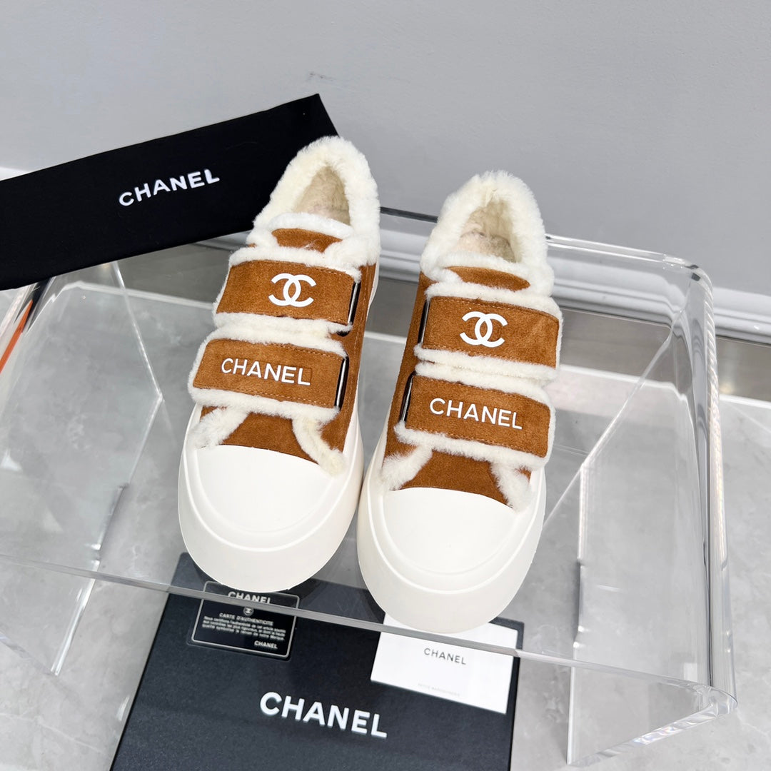 New Fashion Women's Velcro Fleece Lined Platform Sneakers XY1326101522