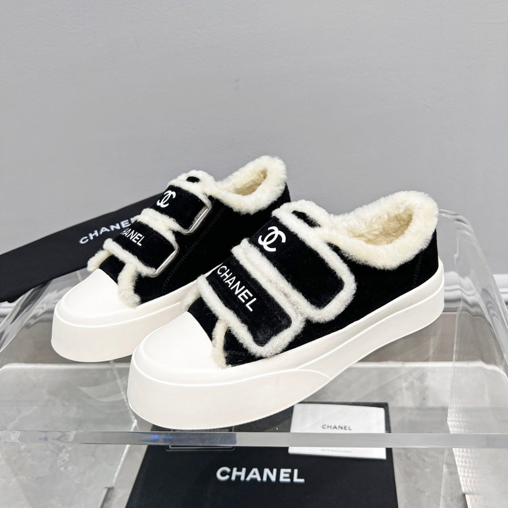 New Fashion Women's Velcro Fleece Lined Platform Sneakers XY1326101522