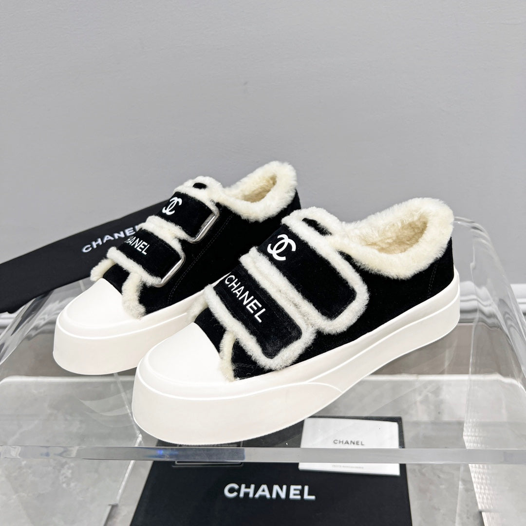 New Fashion Women's Velcro Fleece Lined Platform Sneakers XY1326101522