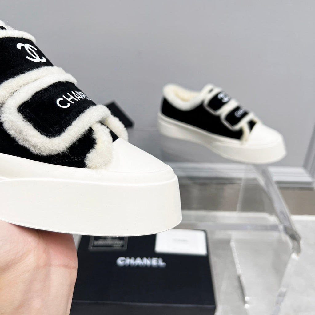 New Fashion Women's Velcro Fleece Lined Platform Sneakers XY1326101522