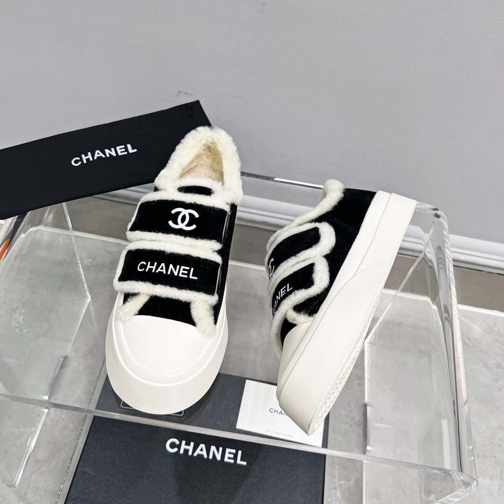 New Fashion Women's Velcro Fleece Lined Platform Sneakers XY1326101522