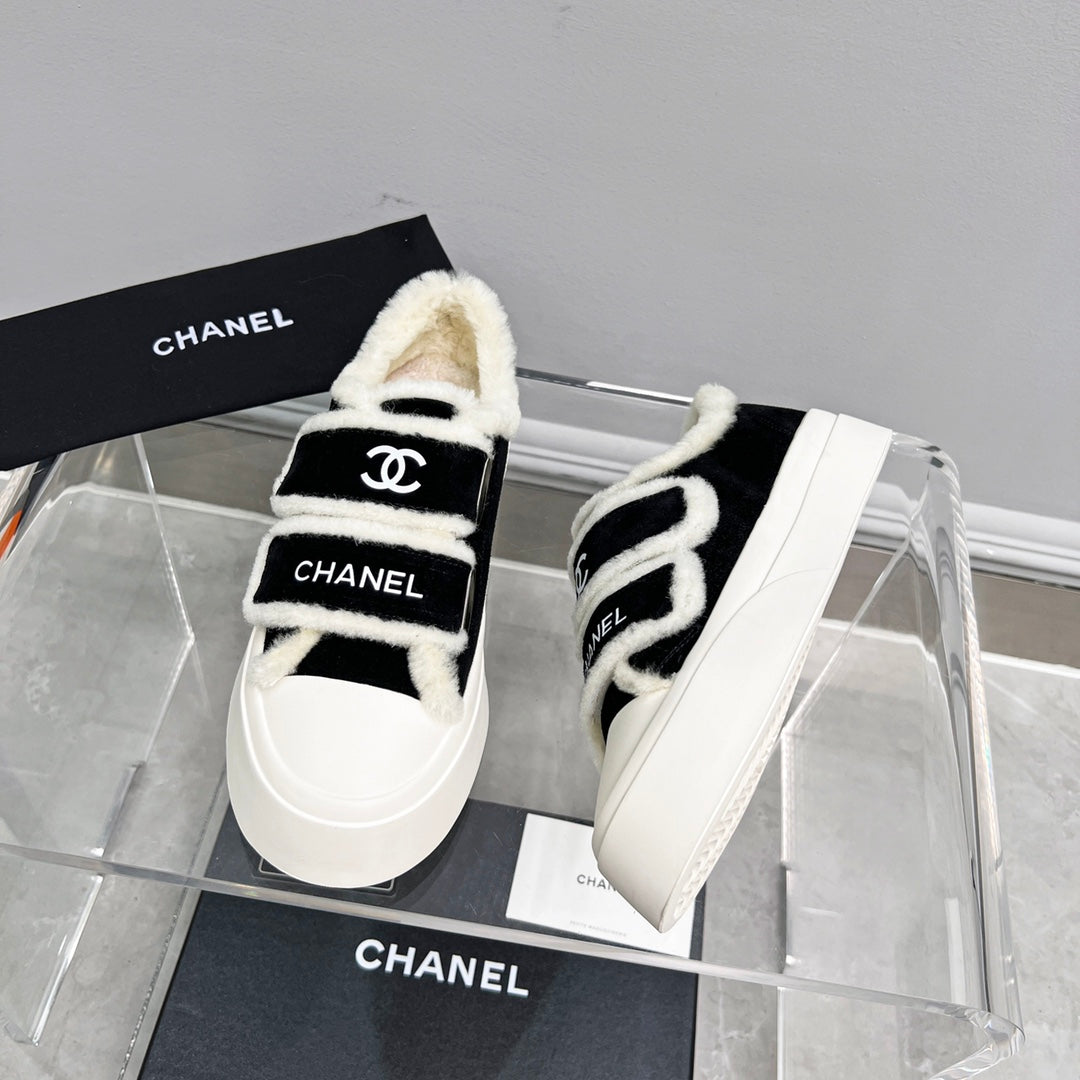New Fashion Women's Velcro Fleece Lined Platform Sneakers XY1326101522