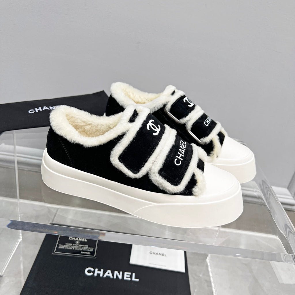 New Fashion Women's Velcro Fleece Lined Platform Sneakers XY1326101522