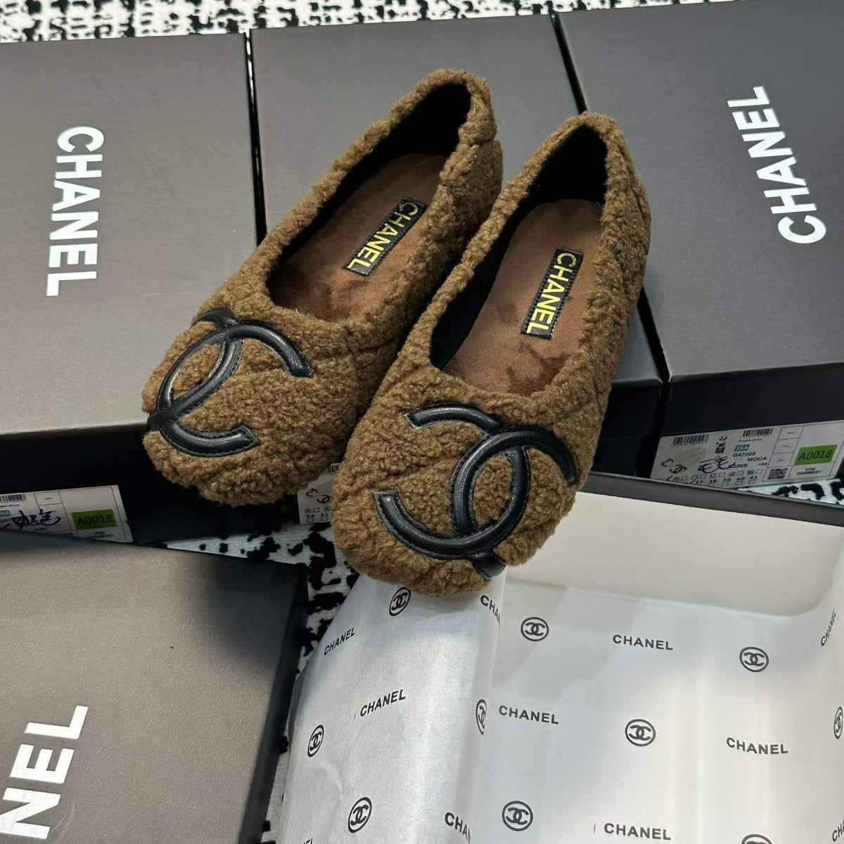 New Fashion Women's CC Furry Flat Shoes PF1326101603