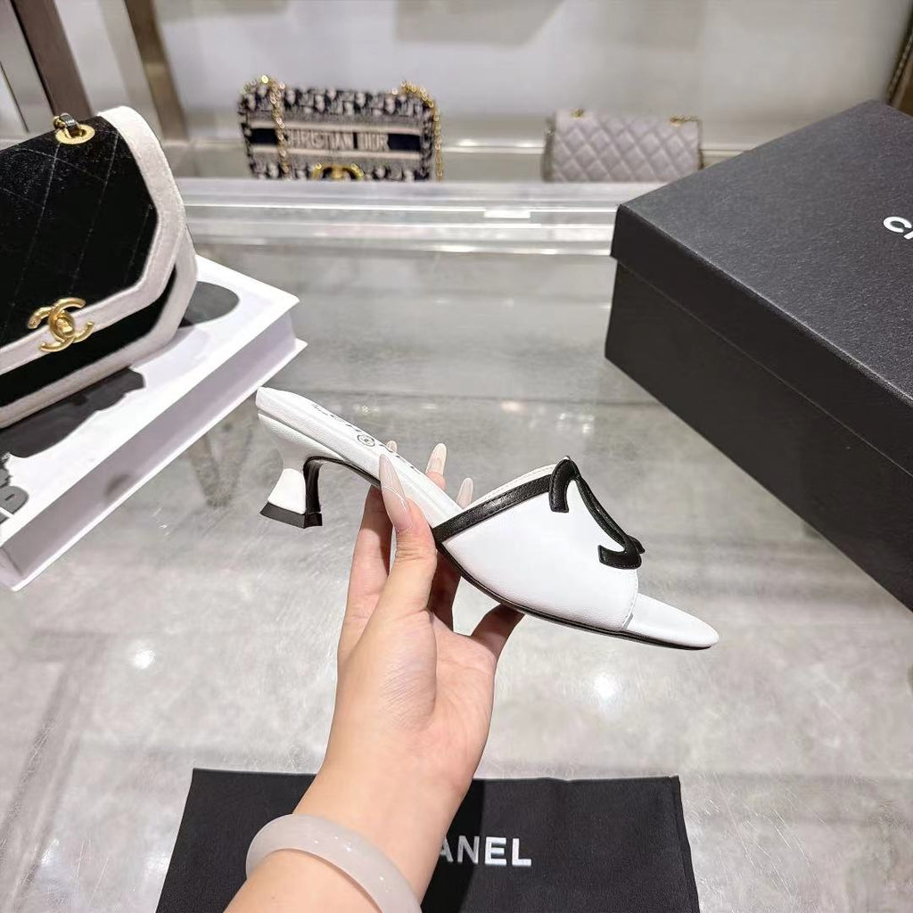 New Fashion Women's CC Heeled Slide Sandals XY1326101605