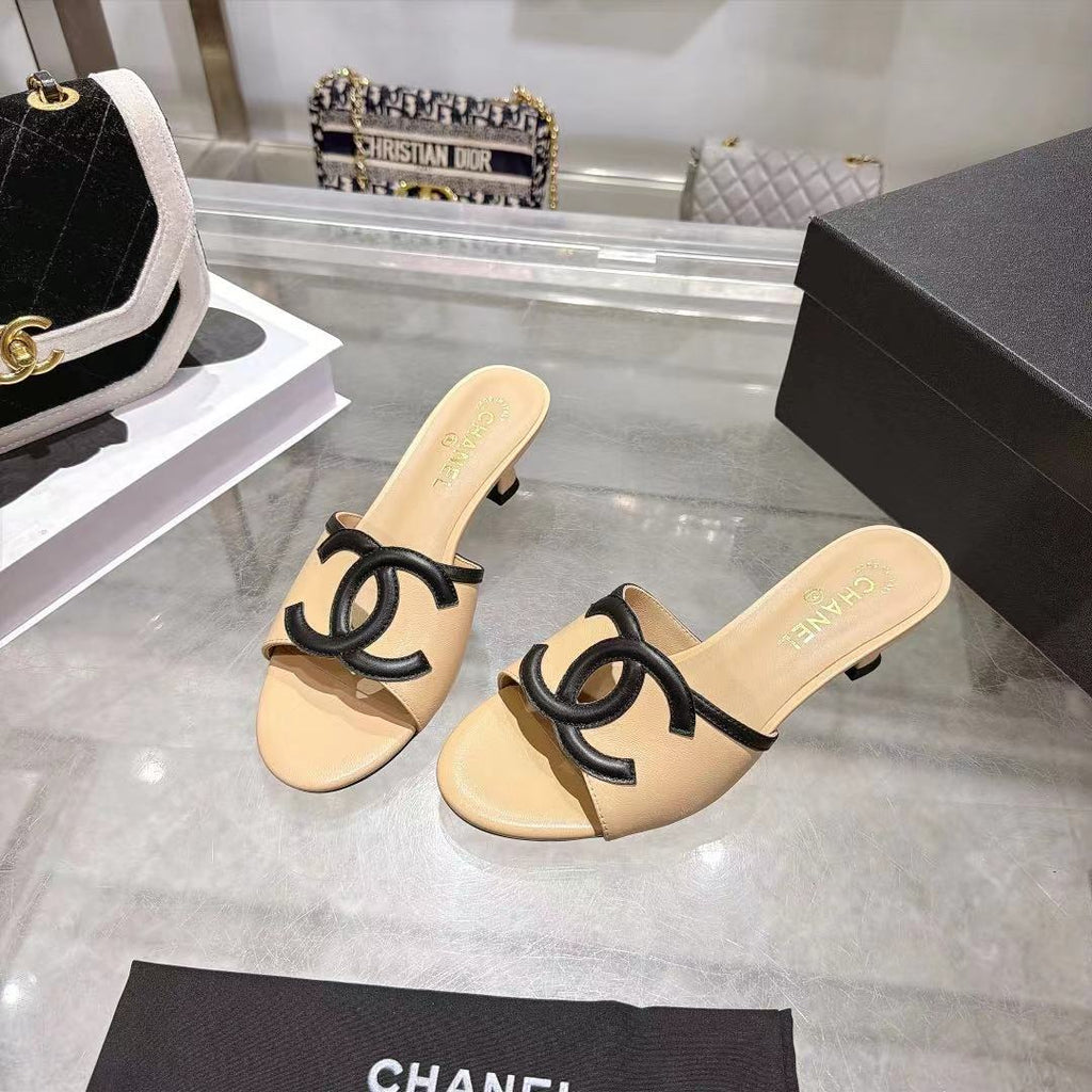 New Fashion Women's CC Heeled Slide Sandals XY1326101605