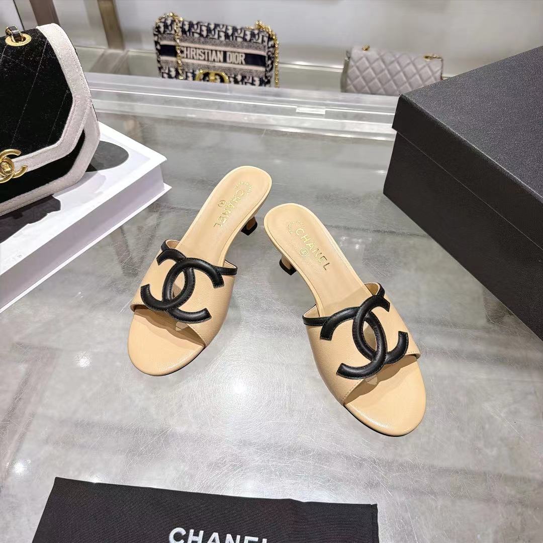 New Fashion Women's CC Heeled Slide Sandals XY1326101605