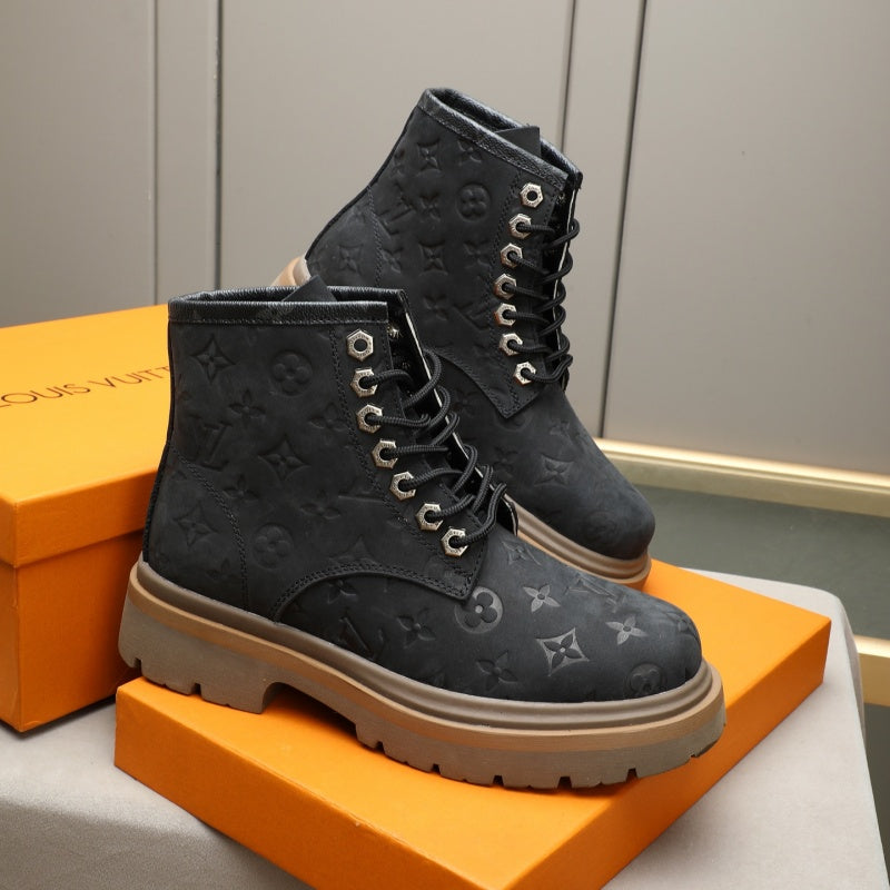 New Fashion Men's Embossed Platform Lace-up Martin Boots YY1326101608