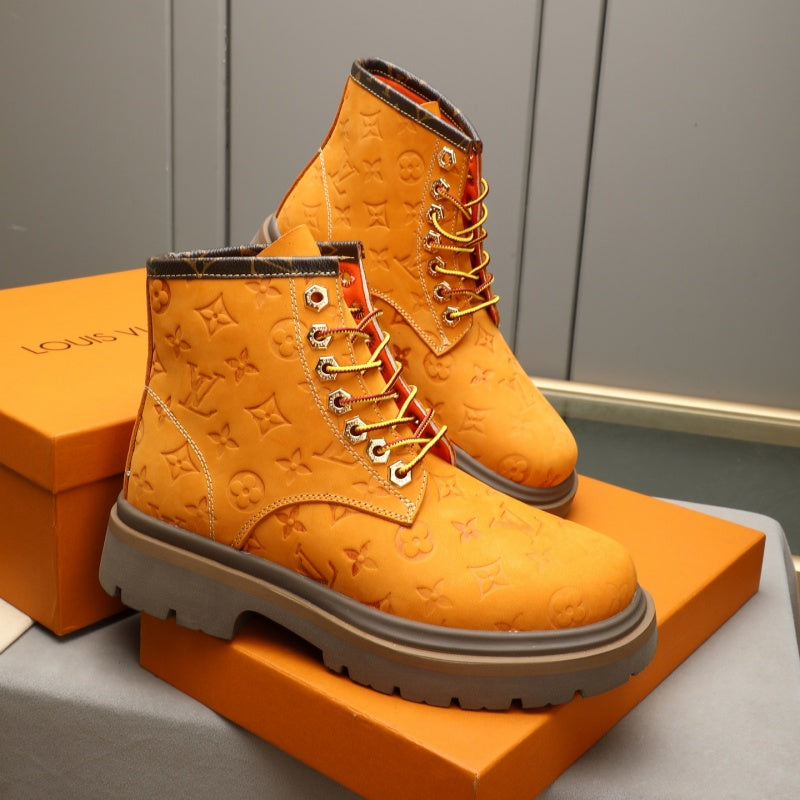 New Fashion Men's Embossed Platform Lace-up Martin Boots YY1326101608