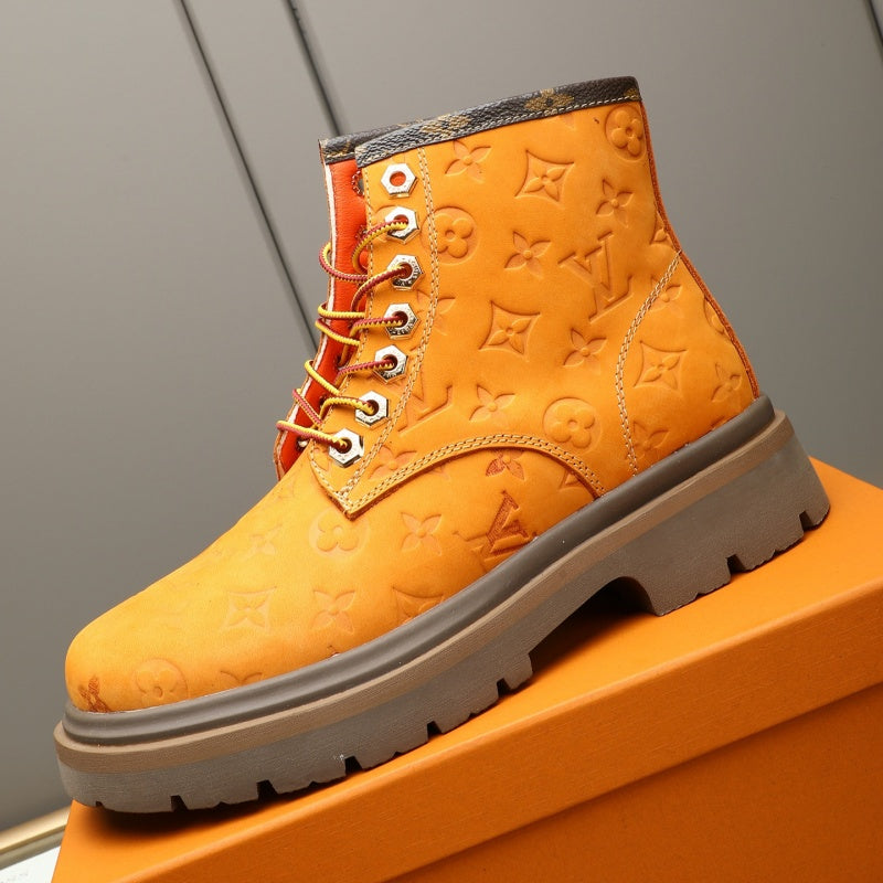 New Fashion Men's Embossed Platform Lace-up Martin Boots YY1326101608