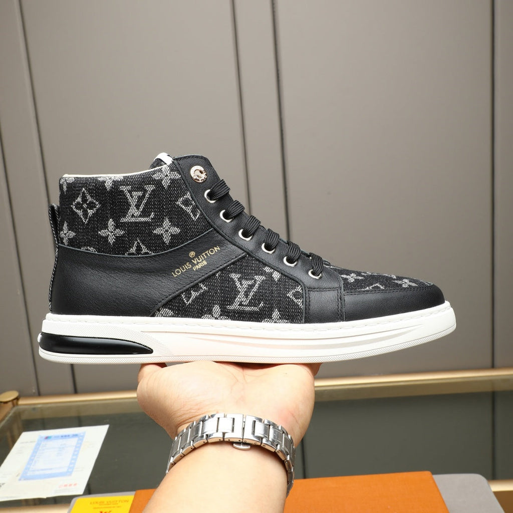 New Fashion Men's Monogram Patchwork High Top Sneakers YY1326101616