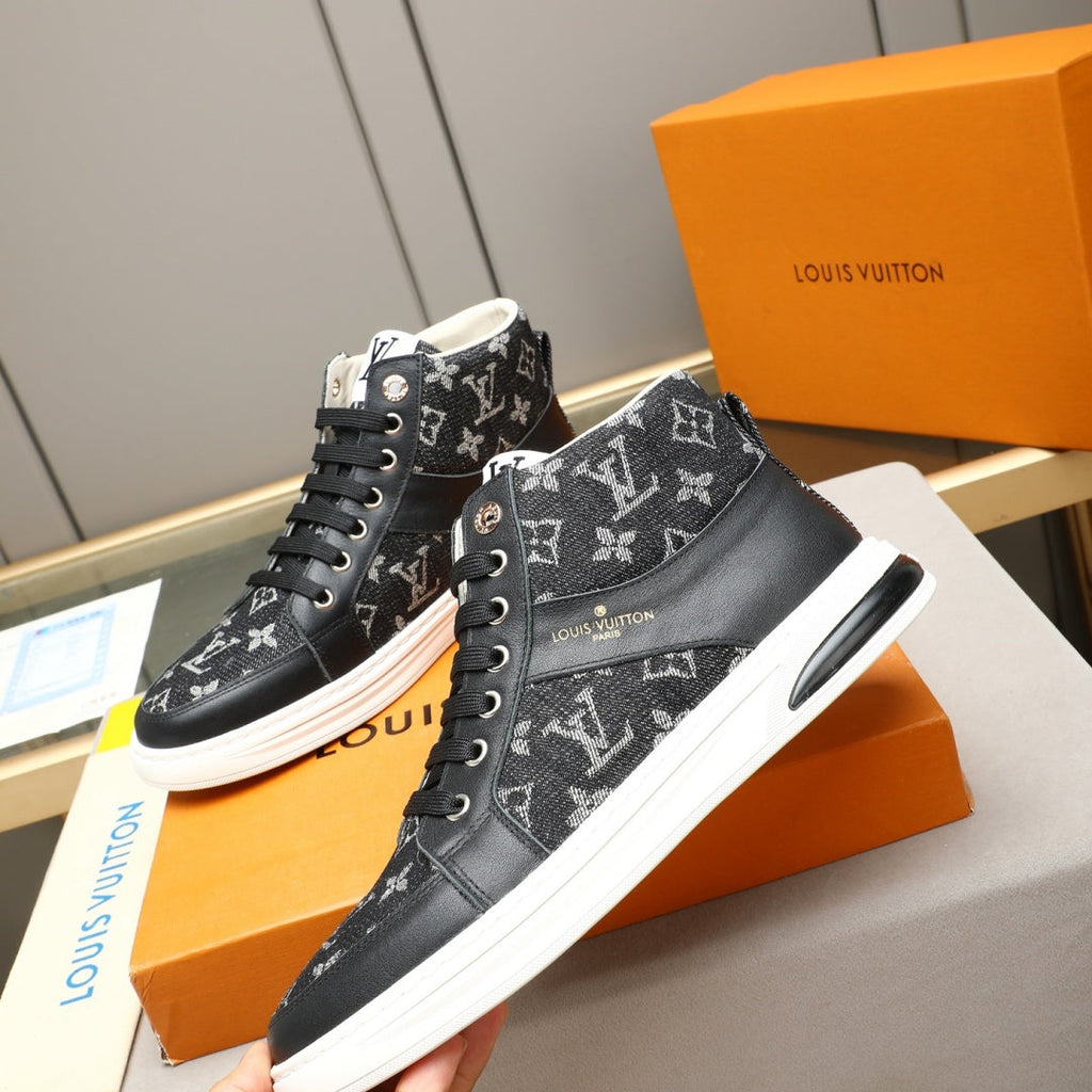 New Fashion Men's Monogram Patchwork High Top Sneakers YY1326101616