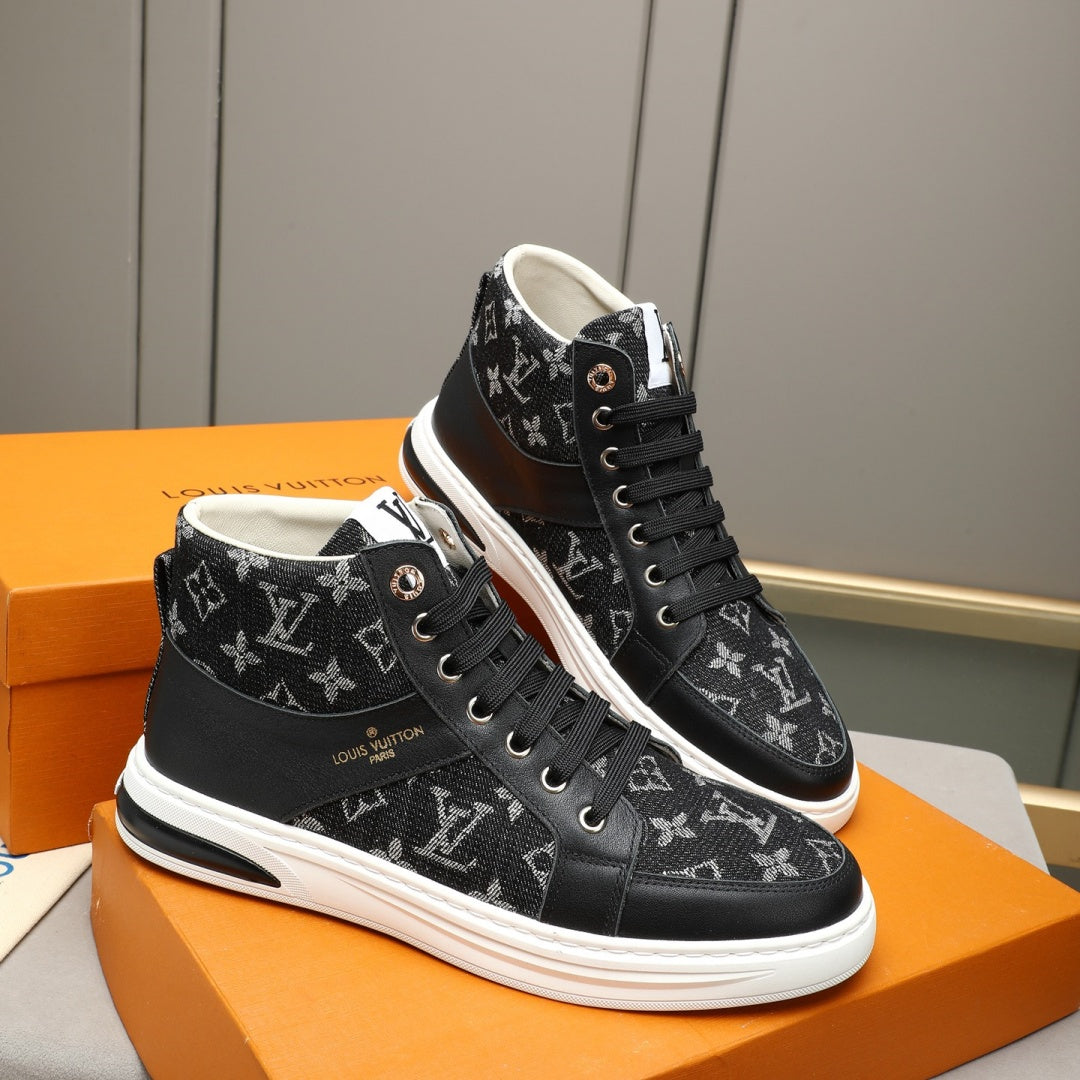 New Fashion Men's Monogram Patchwork High Top Sneakers YY1326101616