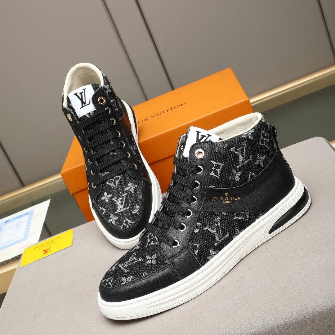 New Fashion Men's Monogram Patchwork High Top Sneakers YY1326101616