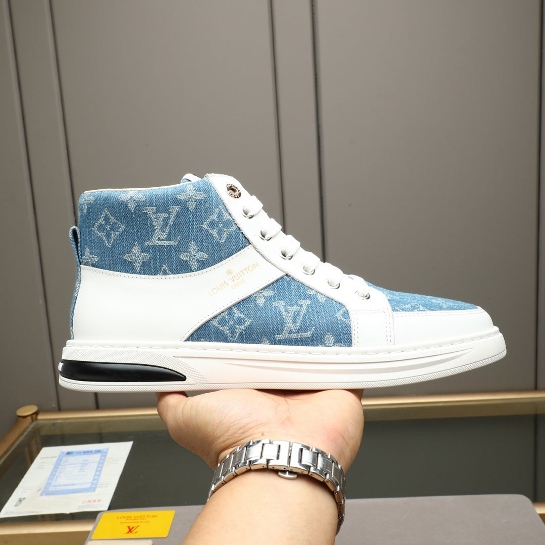 New Fashion Men's Monogram Patchwork High Top Sneakers YY1326101616
