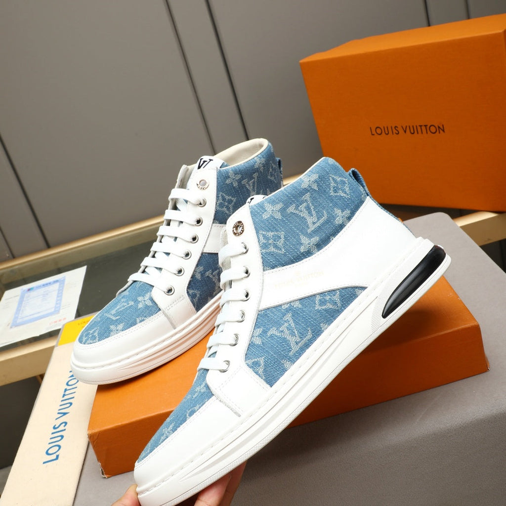 New Fashion Men's Monogram Patchwork High Top Sneakers YY1326101616