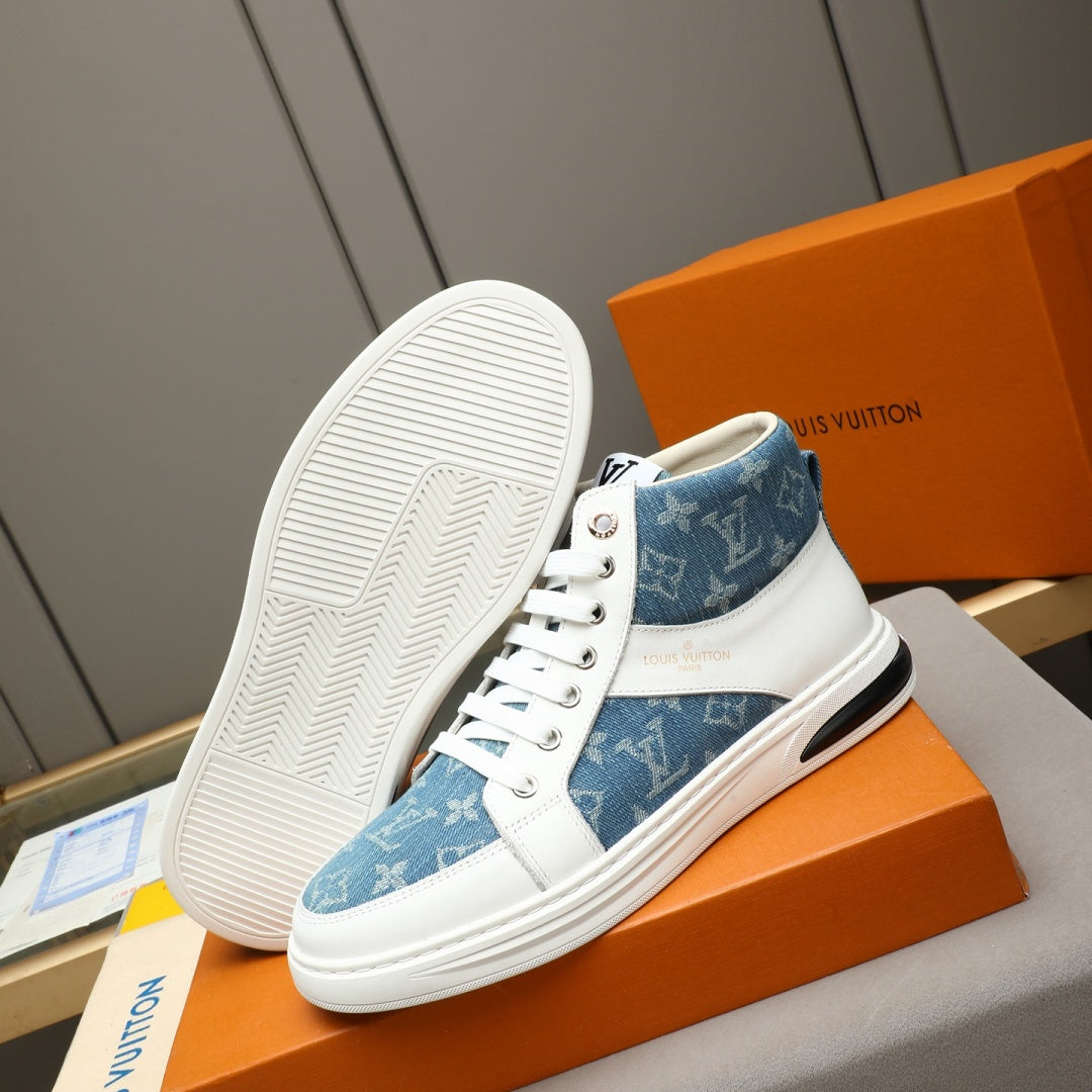 New Fashion Men's Monogram Patchwork High Top Sneakers YY1326101616