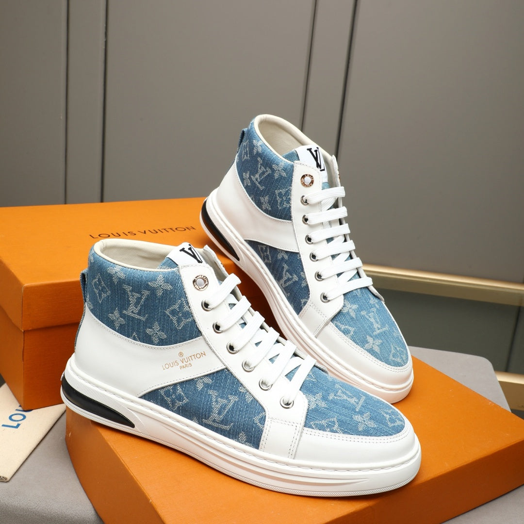 New Fashion Men's Monogram Patchwork High Top Sneakers YY1326101616