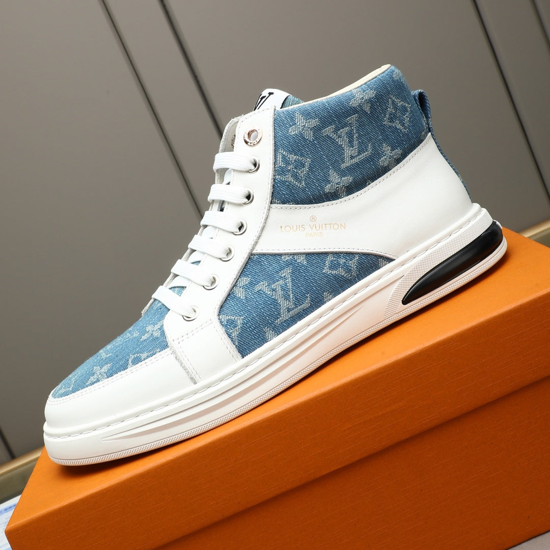 New Fashion Men's Monogram Patchwork High Top Sneakers YY1326101616