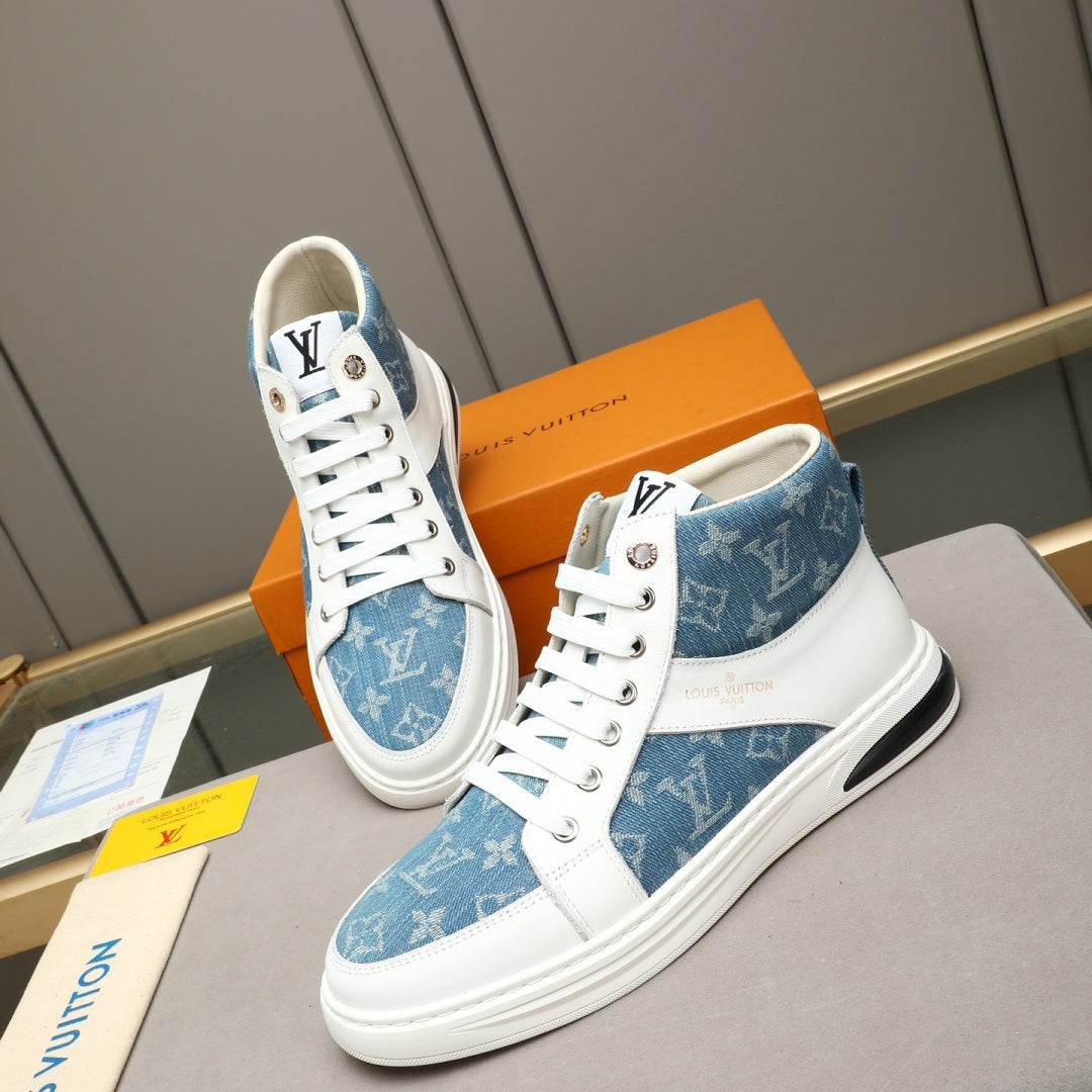 New Fashion Men's Monogram Patchwork High Top Sneakers YY1326101616