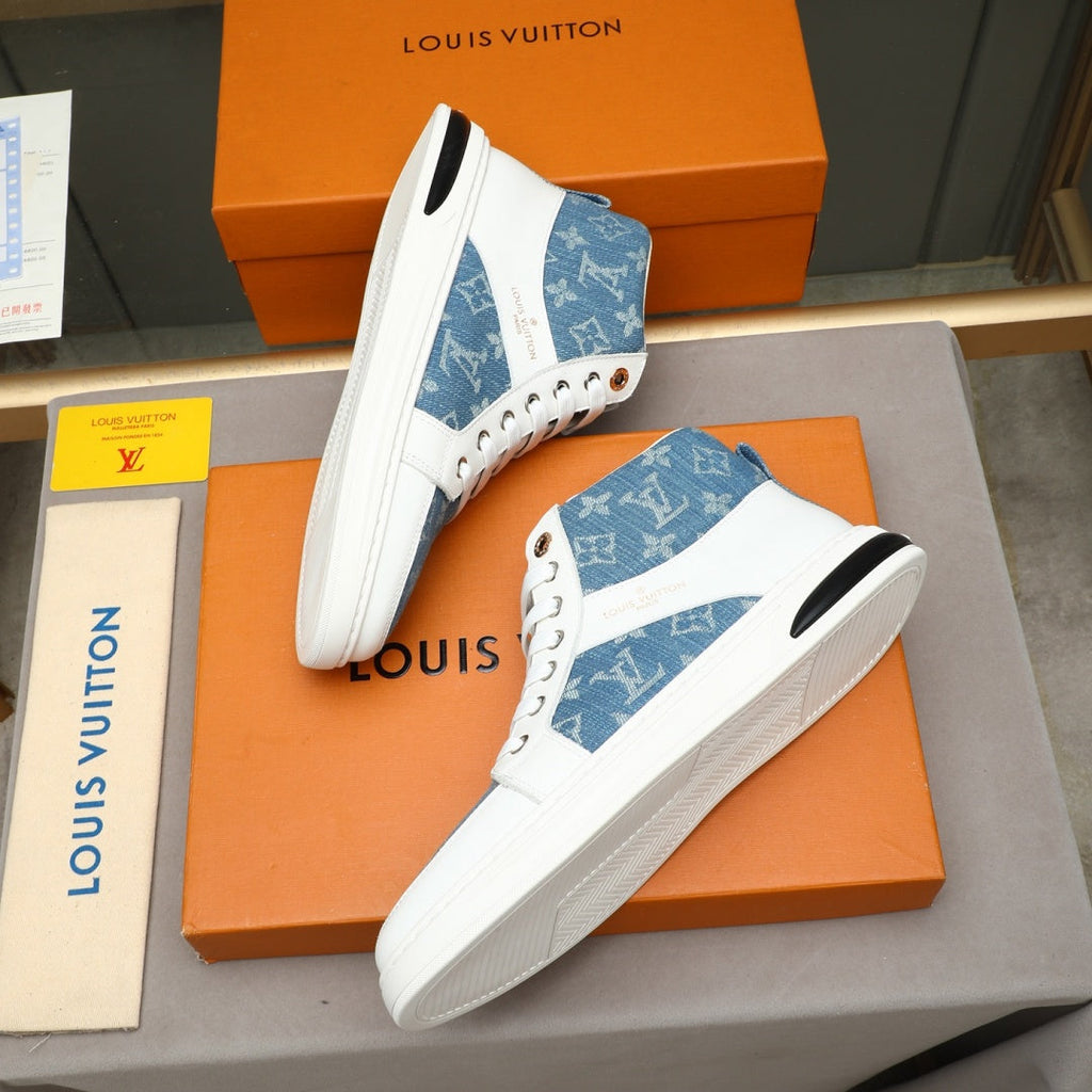 New Fashion Men's Monogram Patchwork High Top Sneakers YY1326101616