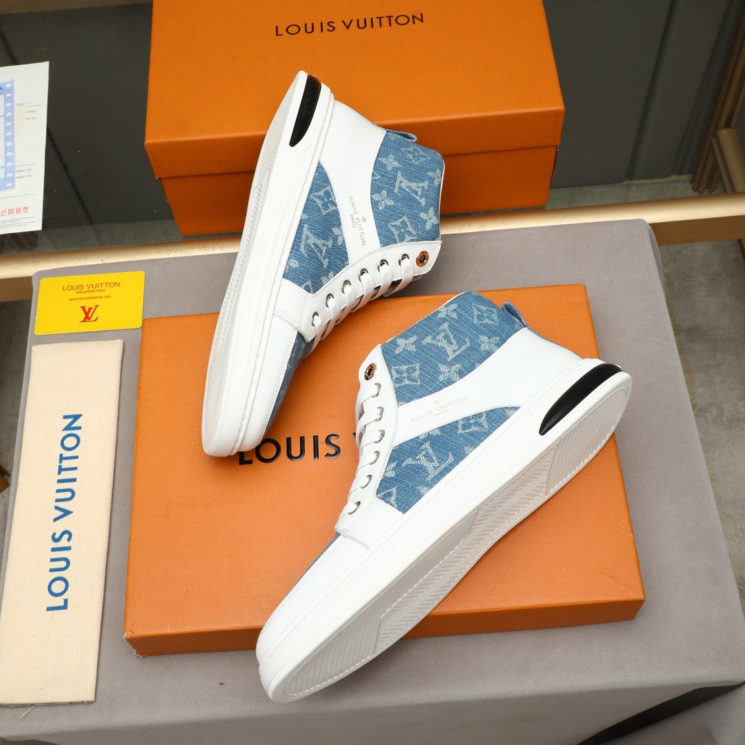 New Fashion Men's Monogram Patchwork High Top Sneakers YY1326101616