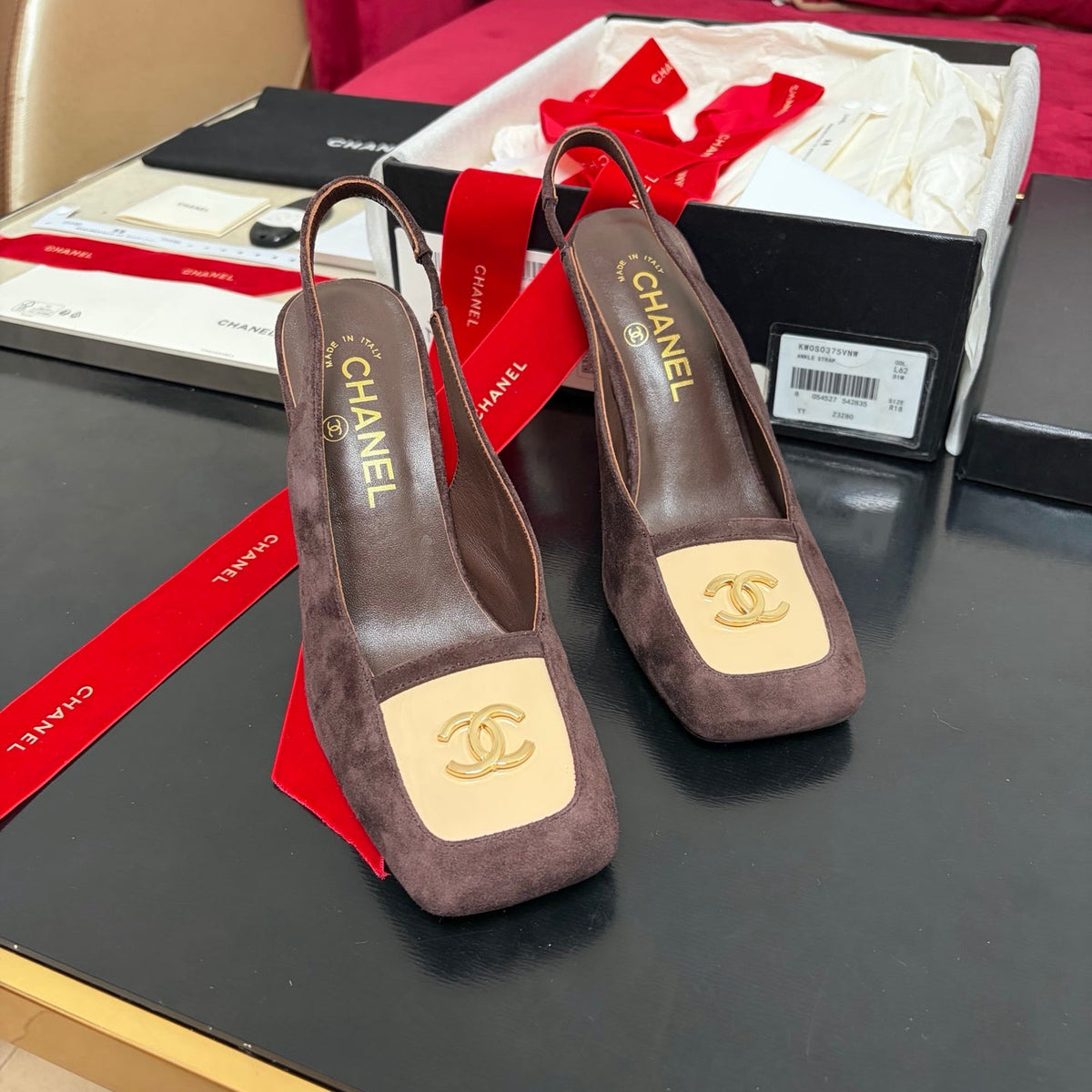 New Autumn Winter Women's Square Toe Slingback Heels XC1326101617