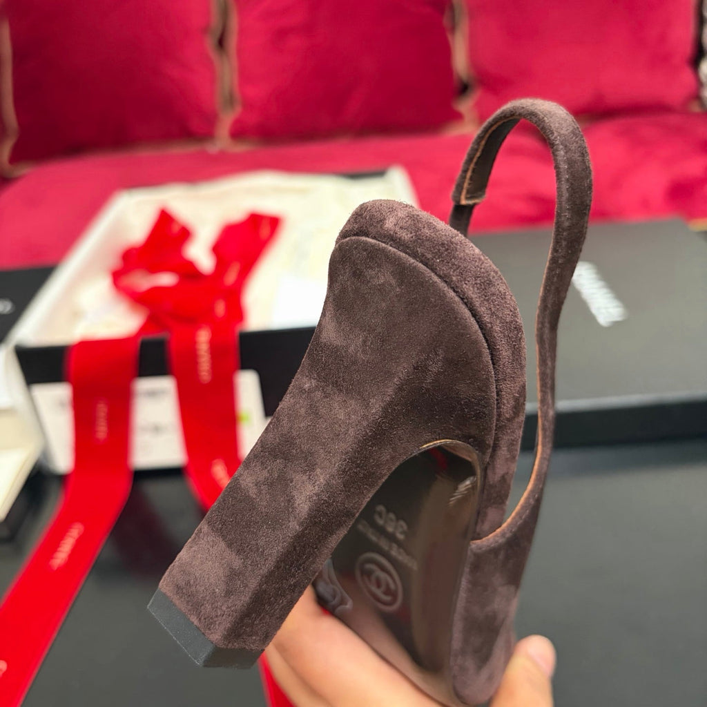 New Autumn Winter Women's Square Toe Slingback Heels XC1326101617