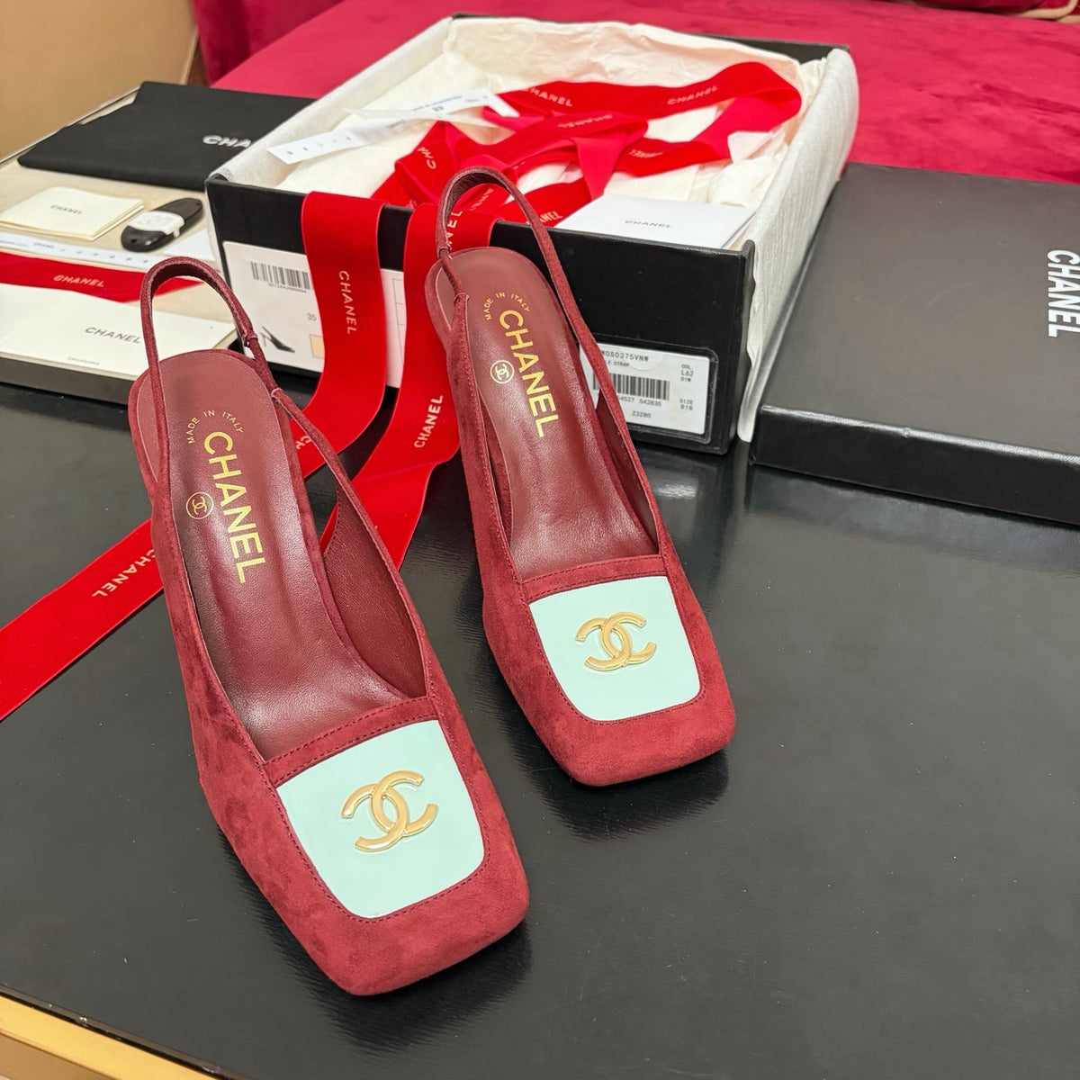 New Autumn Winter Women's Square Toe Slingback Heels XC1326101617
