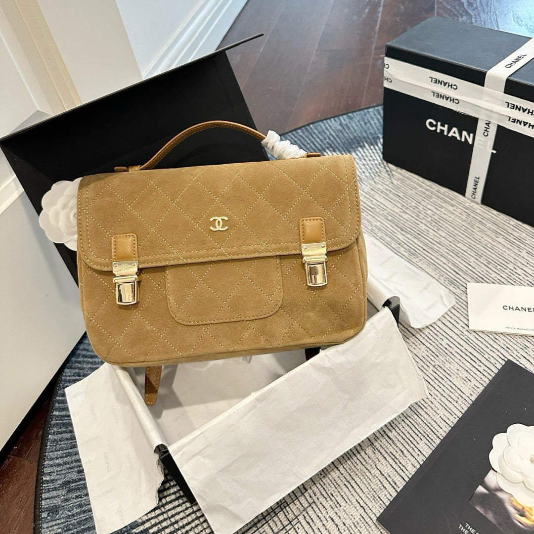 New Fashion Women's Quilted Suede Handheld Backpack CWT1326101918