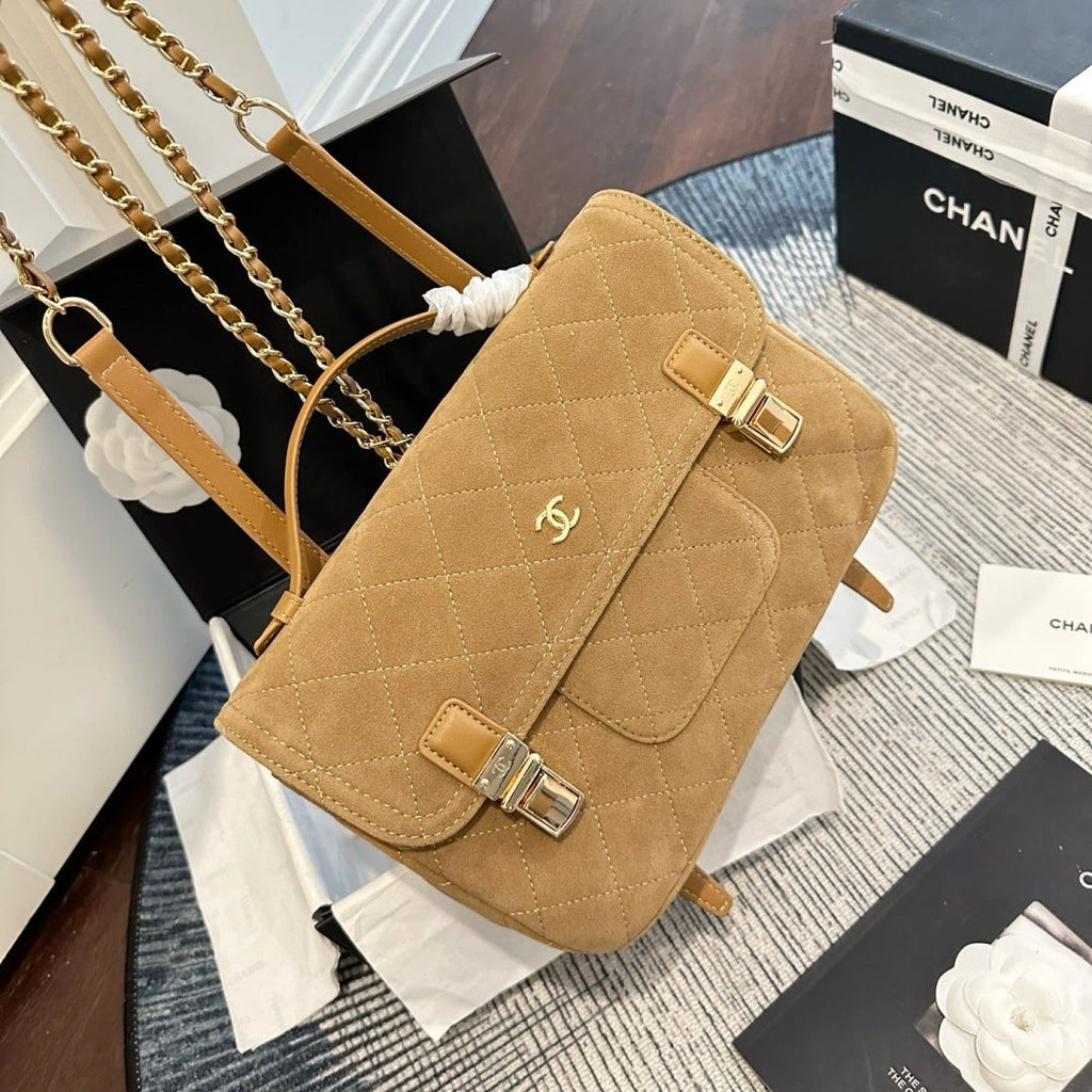 New Fashion Women's Quilted Suede Handheld Backpack CWT1326101918