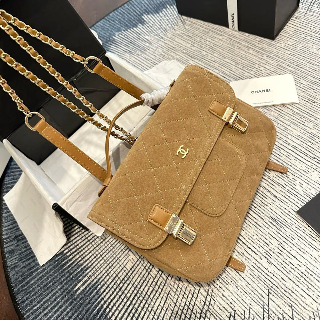 New Fashion Women's Quilted Suede Handheld Backpack CWT1326101918