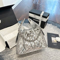 New Fashion Women's Silver Quilted Drawstring Bucket Bag CWT1326101925