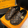 New Fashion Unisex Fleece Lined Monogram Mule Slippers PF1326101927