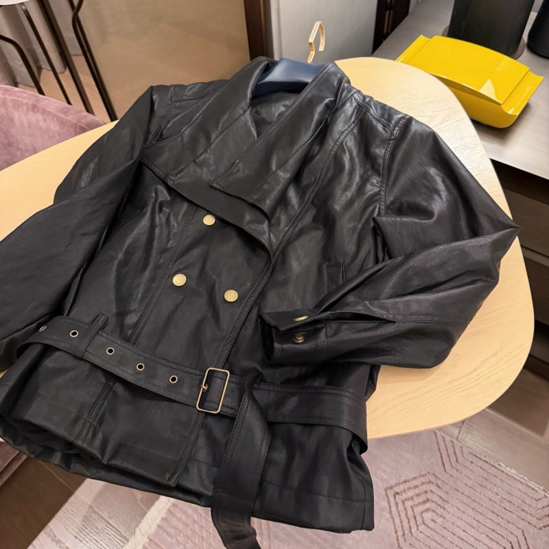 New Fashion Women's CC Logo Leather Jacket CQQ1326102001