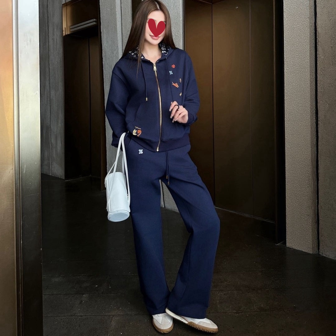 New Fashion Women's Embroidered Hoodie Tracksuit CQQ1326102007