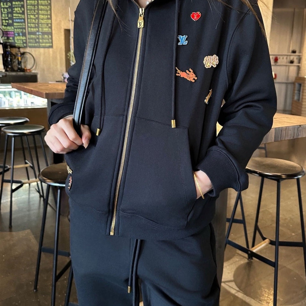 New Fashion Women's Embroidered Hoodie Tracksuit CQQ1326102007