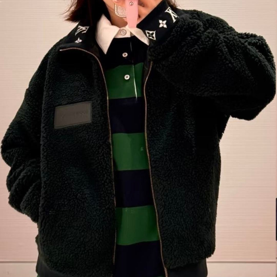 New Fashion Women's Stand Collar Sherpa Jacket CQQ1326102008