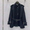 New Fashion Women's All Over Print Hooded Belted Trench Coat CQQ1326102009