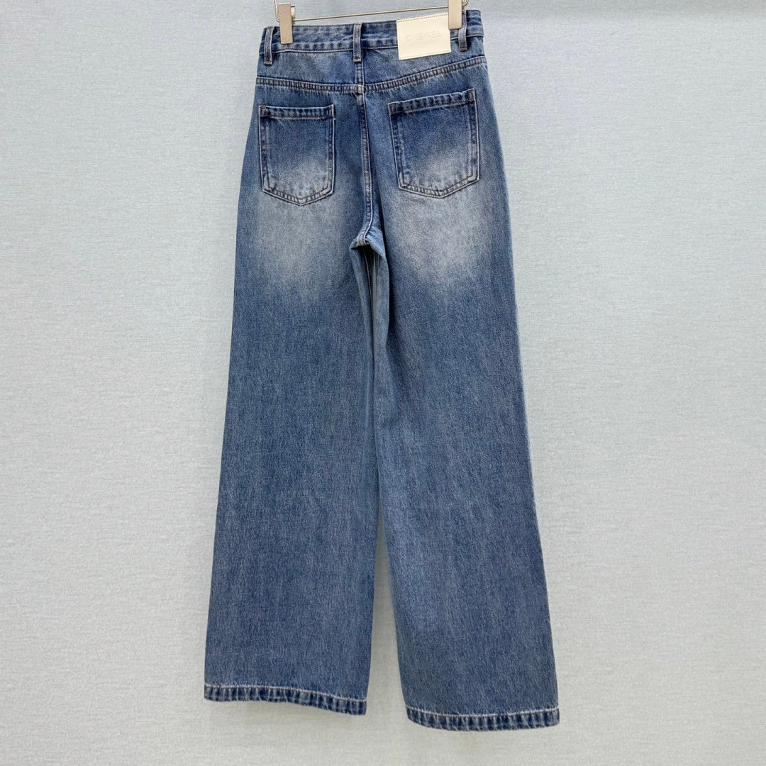 New Fashion Women's Embroidered Wide Leg Jeans CQQ1326102013
