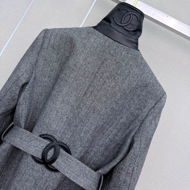 New Fashion Women's Grey Belted Short Blazer CQQ1326102014