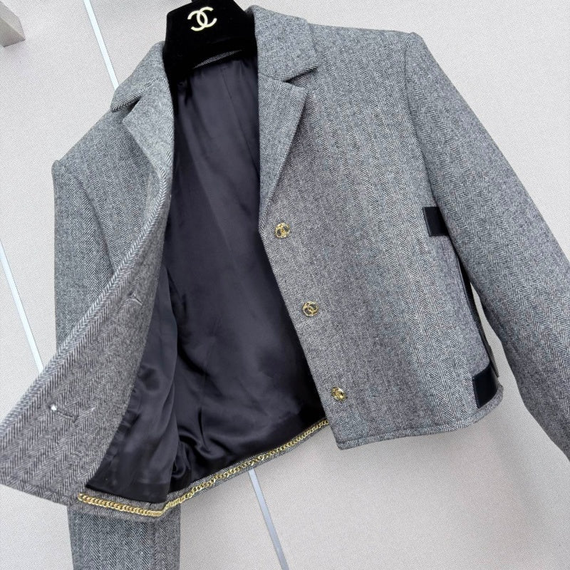 New Fashion Women's Spliced Blazer Suit CQQ1326102015
