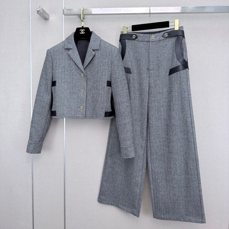 New Fashion Women's Spliced Blazer Suit CQQ1326102015