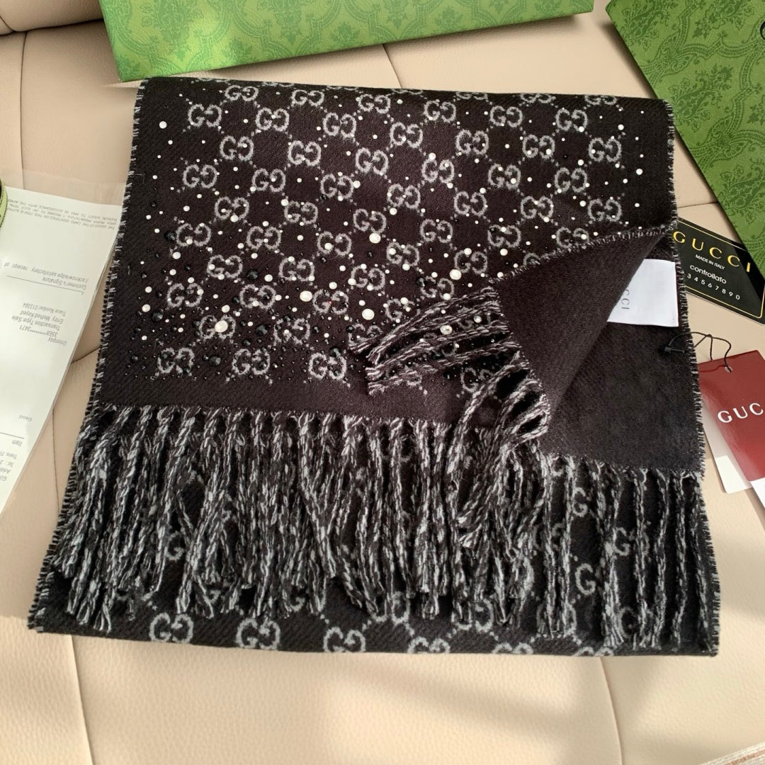 New Fashion Christmas Rhinestone GG Cashmere Scarf ZJN1326102107