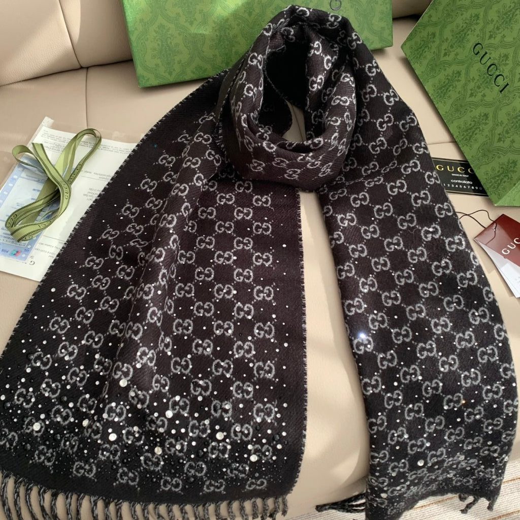 New Fashion Christmas Rhinestone GG Cashmere Scarf ZJN1326102107