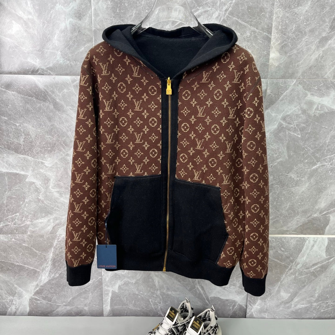 New Fashion Unisex Monogram Reversible Zip Up Hoodie SJ1326102108