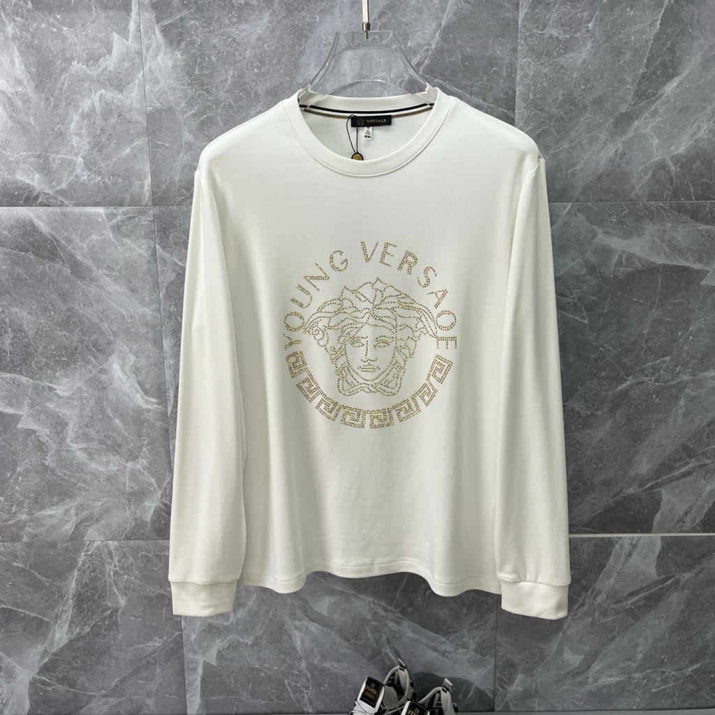 New Fashion Men's Medusa Rhinestone Long Sleeve T-Shirt SJ1326102109