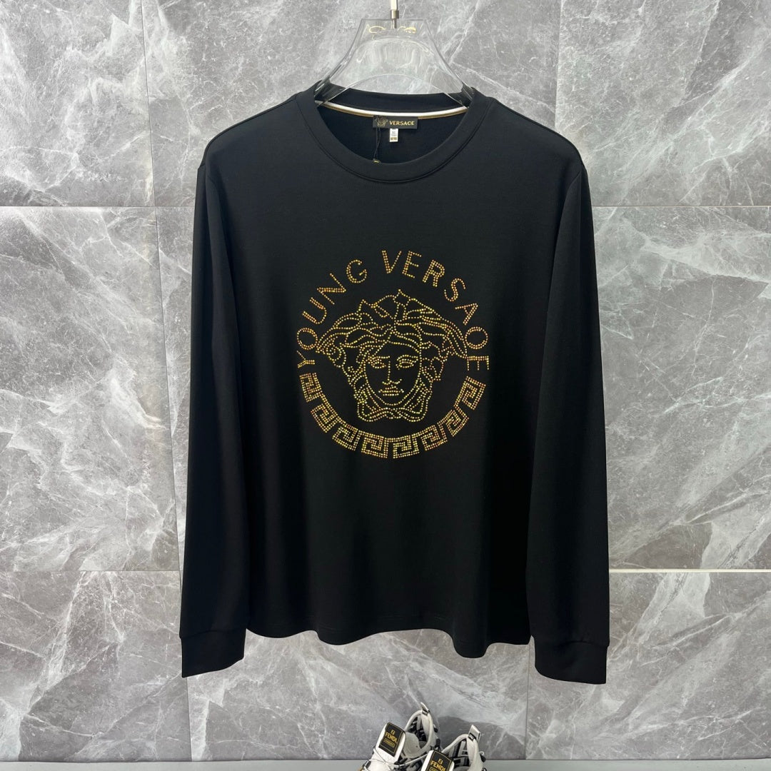 New Fashion Men's Medusa Rhinestone Long Sleeve T-Shirt SJ1326102109