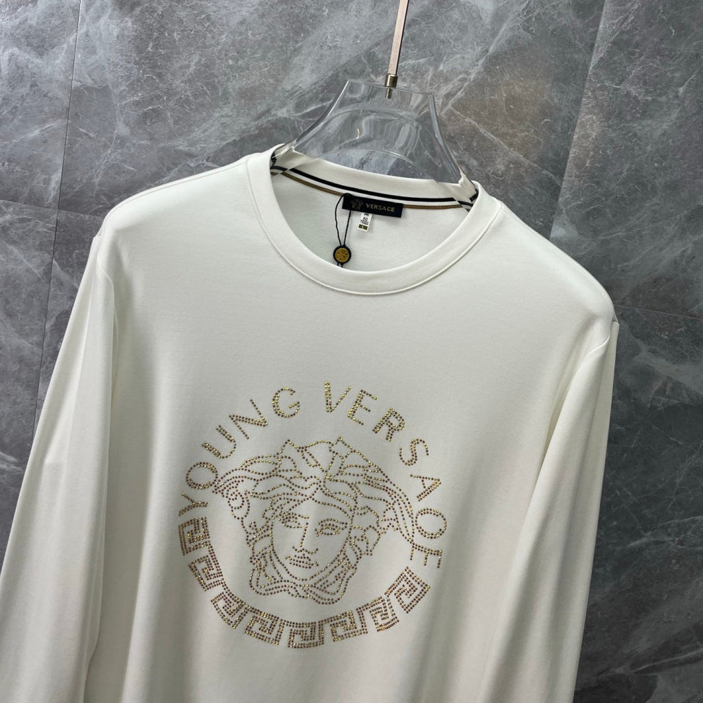 New Fashion Men's Medusa Rhinestone Long Sleeve T-Shirt SJ1326102109
